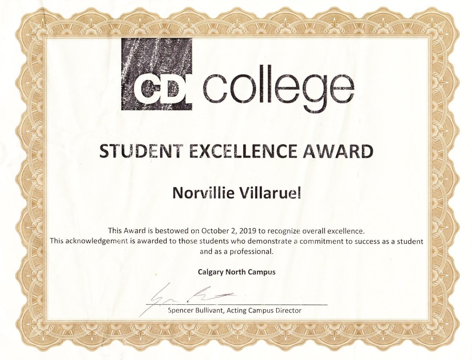 Student Excellence Award